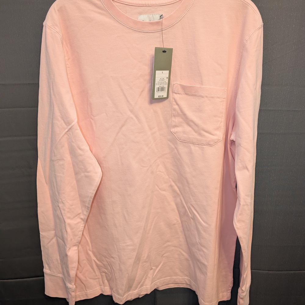 Goodfellow & Co Light Pink Long Sleeve Pocket Tee